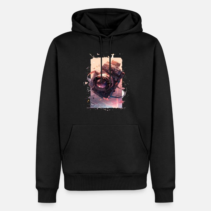 Caméra Rétro Caméra Caméras Analogiques - Sweat à capuche Premium bio Homme - noir