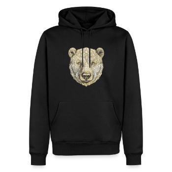 Eisbär Portrait Polar bär - Männer Premium Bio Hoodie - Schwarz - Vorne - Nico (187cm)
