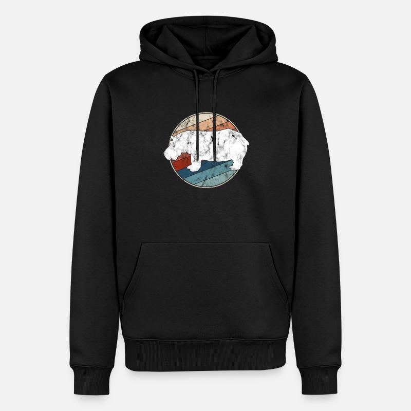 Hippopotame rétro - Sweat à capuche Premium bio Homme - noir
