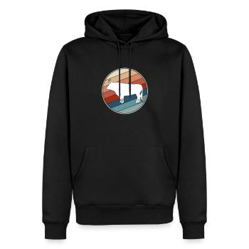 Kuh Retro - Männer Premium Bio Hoodie - Schwarz - Vorne - Nico (187cm)