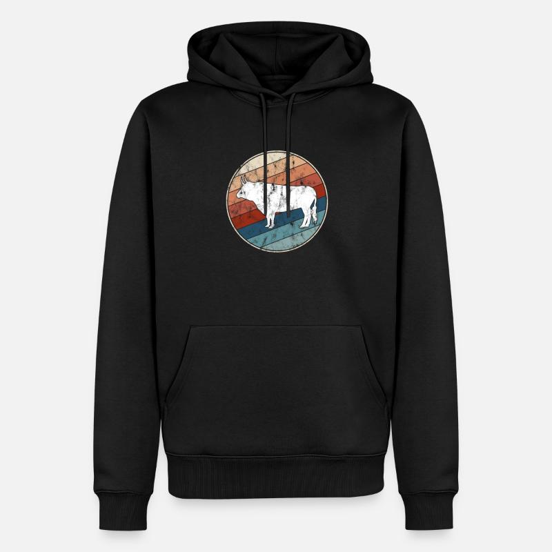 Vache Rétro - Sweat à capuche Premium bio Homme - noir