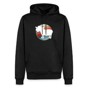 Schaf Retro - Männer Premium Bio Hoodie - Schwarz - Vorne - Nico (187cm)