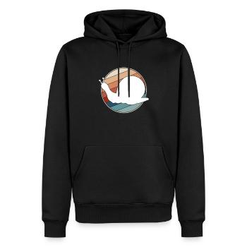 Snail Retro - Men’s Premium Organic Hoodie - black - Front - Nico (187cm)