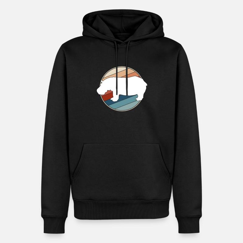Hippopotame rétro - Sweat à capuche Premium bio Homme - noir
