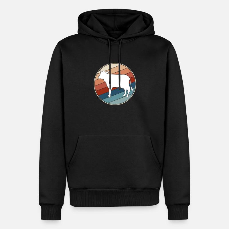 Vache Rétro - Sweat à capuche Premium bio Homme - noir