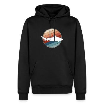 Requin rétro - Sweat à capuche Premium bio Homme - noir - Devant - Nico (187cm)