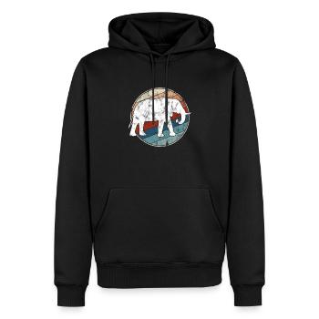 Elefant retro - Männer Premium Bio Hoodie - Schwarz - Vorne - Nico (187cm)