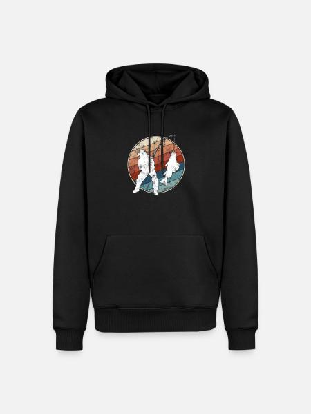 Fishing Retro - Men’s Premium Organic Hoodie - black