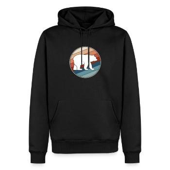 Ours rétro - Sweat à capuche Premium bio Homme - noir - Devant - Nico (187cm)
