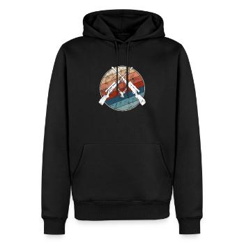 Chasse rétro - Sweat à capuche Premium bio Homme - noir - Devant - Nico (187cm)