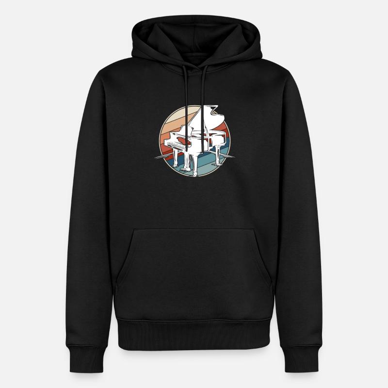 Piano Rétro - Sweat à capuche Premium bio Homme - noir