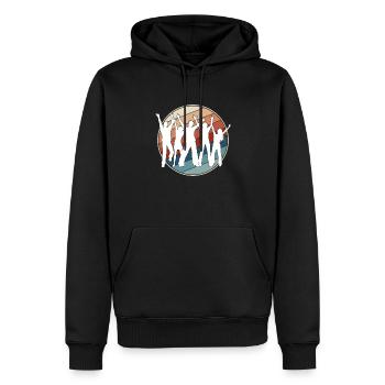 Danse Rétro - Sweat à capuche Premium bio Homme - noir - Devant - Nico (187cm)