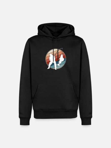 Fishing Retro - Men’s Premium Organic Hoodie - black