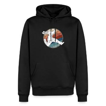 Parkour Retro - Männer Premium Bio Hoodie - Schwarz - Vorne - Nico (187cm)