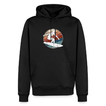 Surfen Retro - Männer Premium Bio Hoodie - Schwarz - Vorne - Nico (187cm)