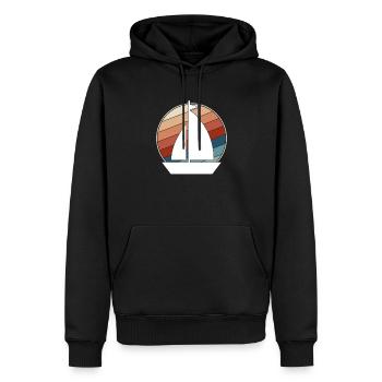 Rétro de la voile - Sweat à capuche Premium bio Homme - noir - Devant - Nico (187cm)