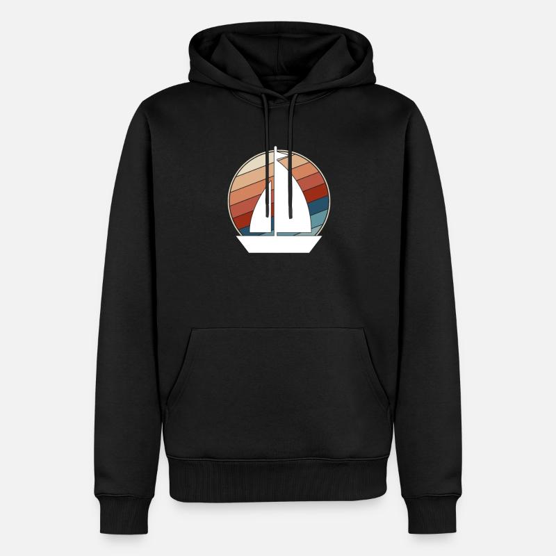 Rétro de la voile - Sweat à capuche Premium bio Homme - noir