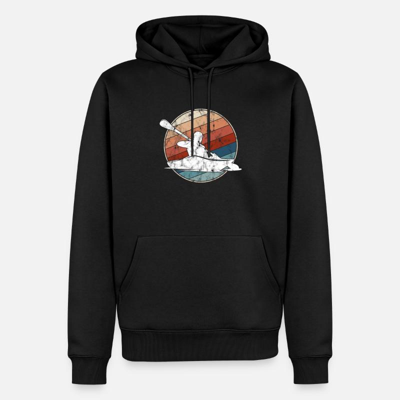 Canoë Rétro - Sweat à capuche Premium bio Homme - noir