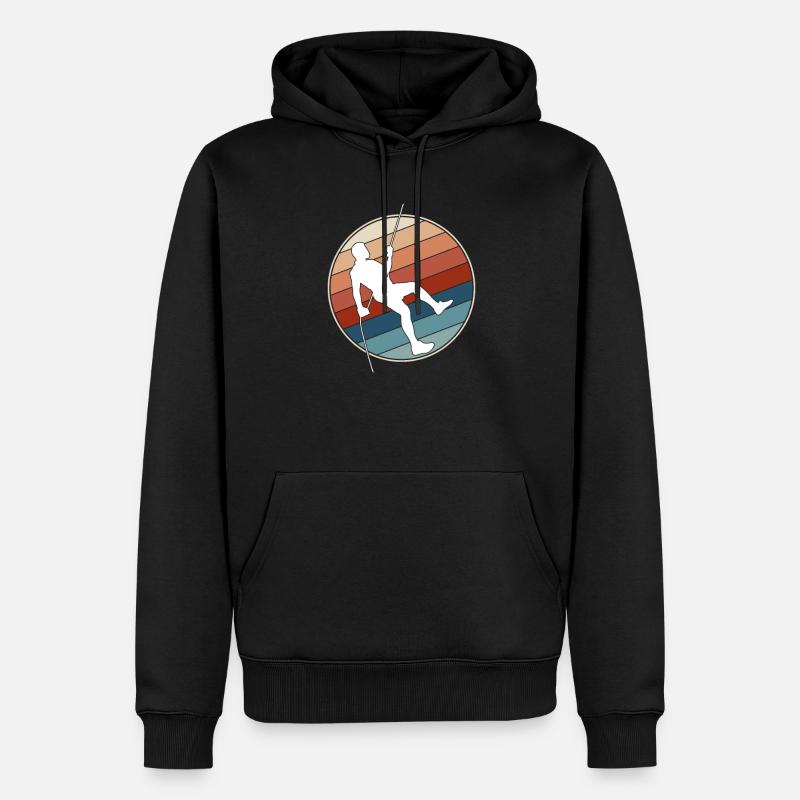 Klettern Retro - Männer Premium Bio Hoodie - Schwarz