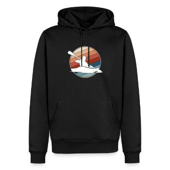 Canoe Retro - Men’s Premium Organic Hoodie - black - Front - Nico (187cm)