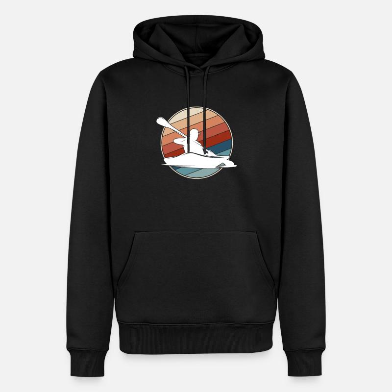 Canoë Rétro - Sweat à capuche Premium bio Homme - noir