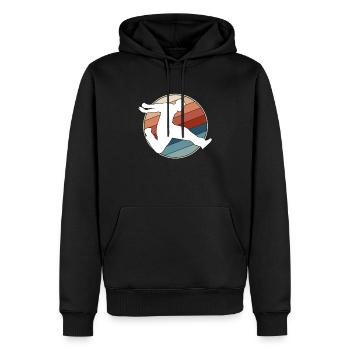 Parkour Retro - Männer Premium Bio Hoodie - Schwarz - Vorne - Nico (187cm)