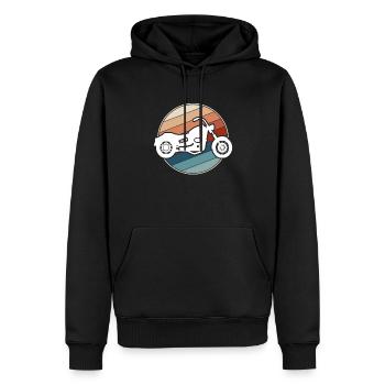Moto Rétro - Sweat à capuche Premium bio Homme - noir - Devant - Nico (187cm)