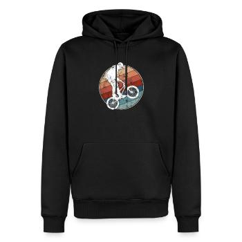 BMX retro - Männer Premium Bio Hoodie - Schwarz - Vorne - Nico (187cm)