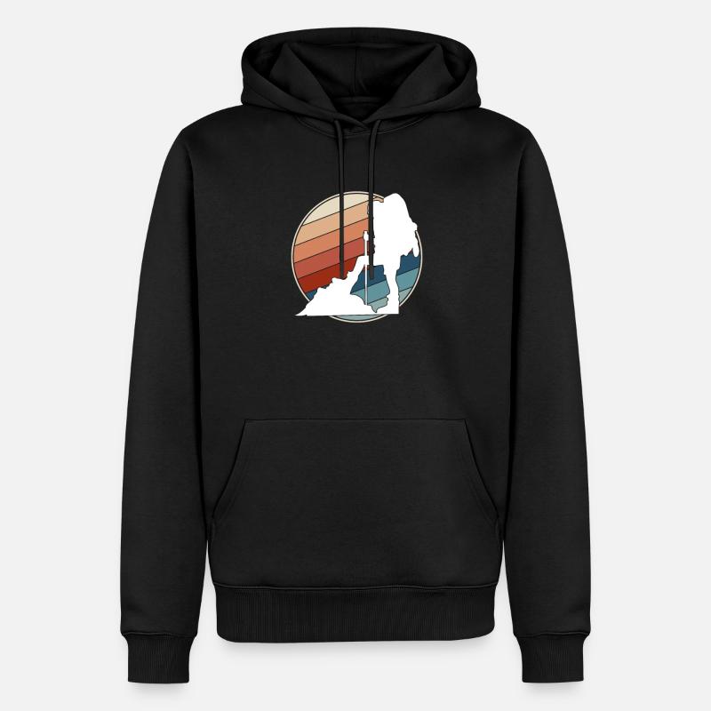 Bergsteigen retro - Männer Premium Bio Hoodie - Schwarz