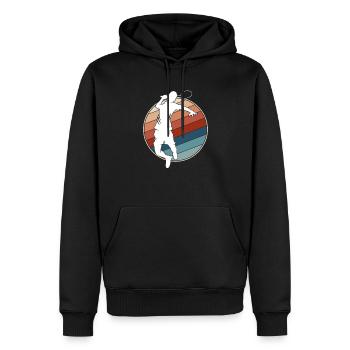 Badminton Rétro - Sweat à capuche Premium bio Homme - noir - Devant - Nico (187cm)