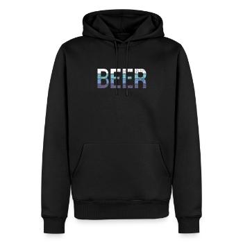 Bière - Sweat à capuche Premium bio Homme - noir - Devant - Nico (187cm)