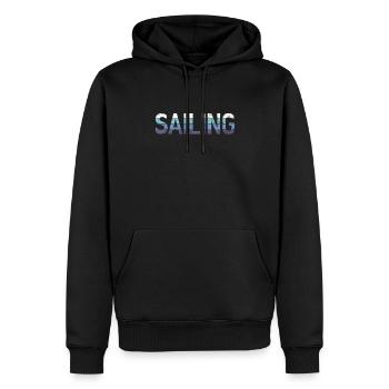 Sailing - Männer Premium Bio Hoodie - Schwarz - Vorne - Nico (187cm)