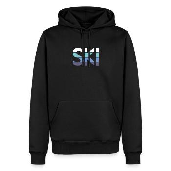 Ski - Sweat à capuche Premium bio Homme - noir - Devant - Nico (187cm)