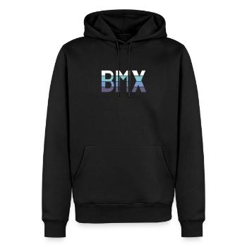 BMX - Männer Premium Bio Hoodie - Schwarz - Vorne - Nico (187cm)