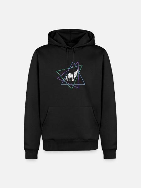 Wolf - Männer Premium Bio Hoodie - Schwarz