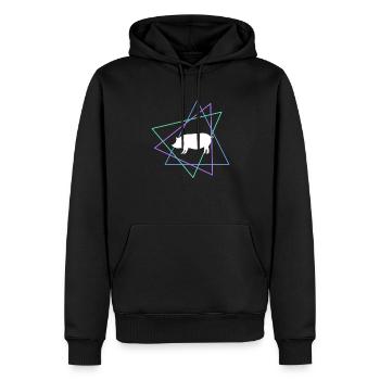 Schwein - Männer Premium Bio Hoodie - Schwarz - Vorne - Nico (187cm)