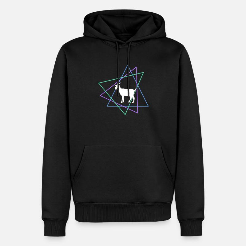 Ziege - Männer Premium Bio Hoodie - Schwarz