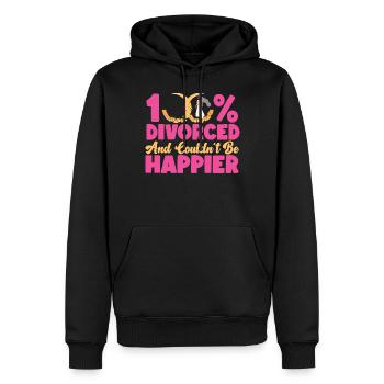 Happy Divorce Party 100% divorcé - Sweat à capuche Premium bio Homme - noir - Devant - Nico (187cm)