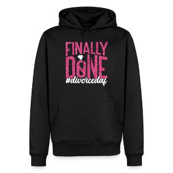 Happy Divorce Party enfin terminé - Sweat à capuche Premium bio Homme - noir - Devant - Nico (187cm)