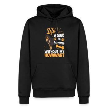 Langweilig ohne Hovawart Derber Bauernhund - Männer Premium Bio Hoodie - Schwarz - Vorne - Nico (187cm)