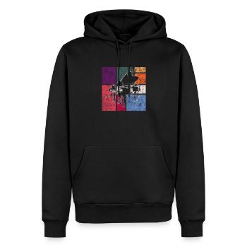 Klavier - Männer Premium Bio Hoodie - Schwarz - Vorne - Nico (187cm)