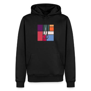 Geige - Männer Premium Bio Hoodie - Schwarz - Vorne - Nico (187cm)