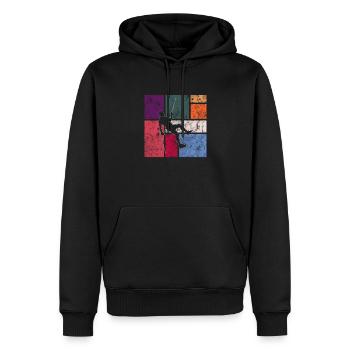 Grimper - Sweat à capuche Premium bio Homme - noir - Devant - Nico (187cm)
