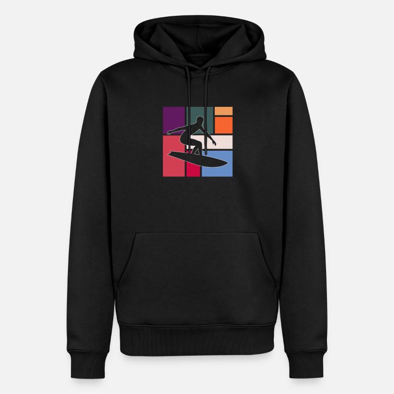 Surfen - Männer Premium Bio Hoodie - Schwarz