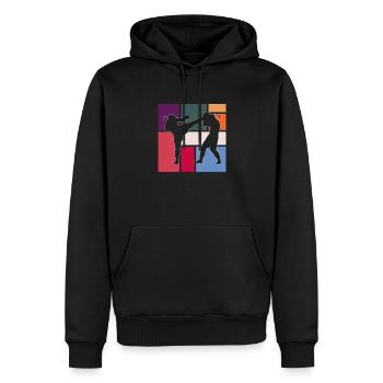 Arts martiaux - Sweat à capuche Premium bio Homme - noir - Devant - Nico (187cm)
