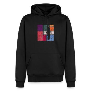 Golfe - Sweat à capuche Premium bio Homme - noir - Devant - Nico (187cm)