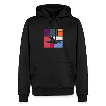 Kanu - Männer Premium Bio Hoodie - Schwarz - Vorne - Nico (187cm)