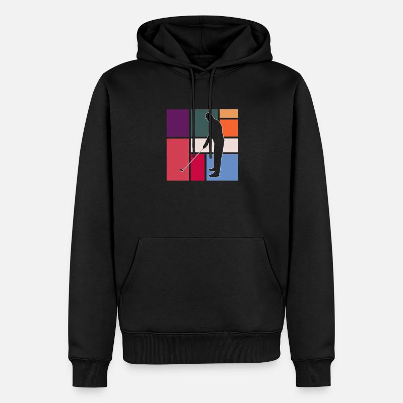 Golf - Männer Premium Bio Hoodie - Schwarz