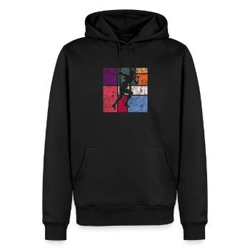 Joggen - Männer Premium Bio Hoodie - Schwarz - Vorne - Nico (187cm)