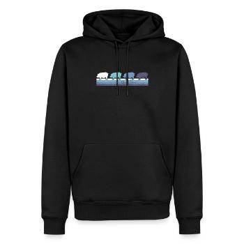 Schwein - Männer Premium Bio Hoodie - Schwarz - Vorne - Nico (187cm)